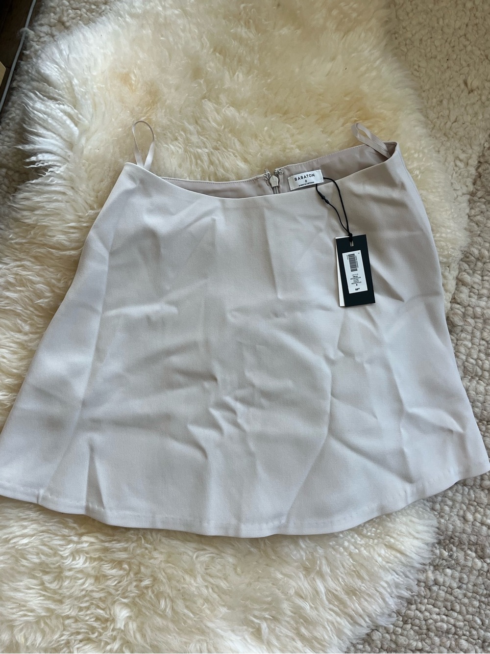 Babaton Light Cream A-Line Mini Skirt
